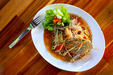 Papaya Salad with Crab Thai Food