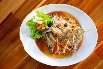 Papaya Salad with Crab Thai Food
