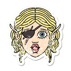 elf rogue character face grunge sticker
