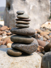 stack stones on the beach nature background
