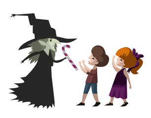 hansel and gretel and the evil witch with a candy