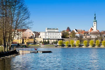 Fotobehang  Jordan lake and historical centre of the town Tabor, South Bohemian region, Czech republic © Michaela Jílková