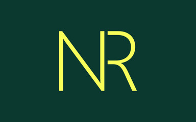 NR or RN and N, R Uppercase Letter Initial Logo Design, Vector Template