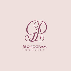 Calligraphic monogram GP