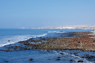 Shore of atlantic ocean, Maspalomas, Gran canaria