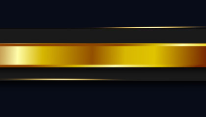 Realistic black gold with gold lights on dark background