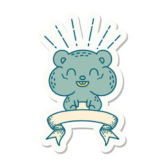 sticker of tattoo style happy hamster