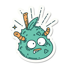 sticker of tattoo style rotten pear