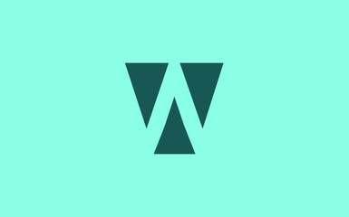 W negative space Letter Icon or Logo design, Vector Template