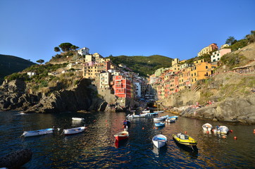 landscape of Riomaggiore， cinque terre Italy
