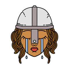 crying human fighter illustration