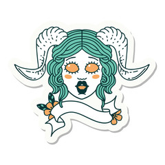 tiefling character face  sticker