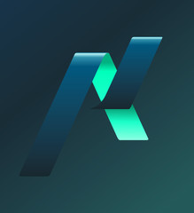 Blue letter K gradient style