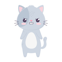 kawaii cute cat mascot cartoon isolated icon