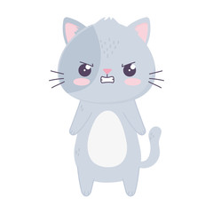 Obraz premium kawaii cute cat mascot cartoon isolated icon