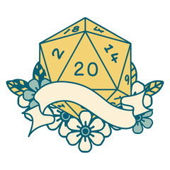 natural twenty D20 dice roll illustration