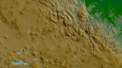 Querétaro, Mexico - outlined. Physical