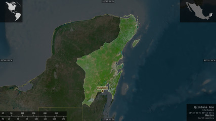 Quintana Roo, Mexico - composition. Satellite