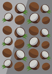Coconut background flat design vector