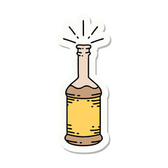 sticker of tattoo style beer bottle
