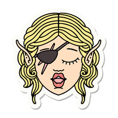 elf rogue character face sticker