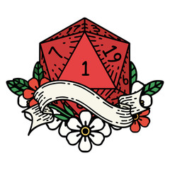 natural one d20 dice roll illustration