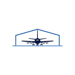 Plane hangar icon for web design isolated on white background