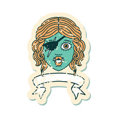 orc rogue character face with banner illustration