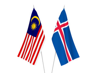 Fototapeta na wymiar Malaysia and Iceland flags