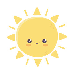 kawaii sun cute cartoon isolated icon