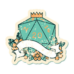 natural twenty D20 dice roll illustration