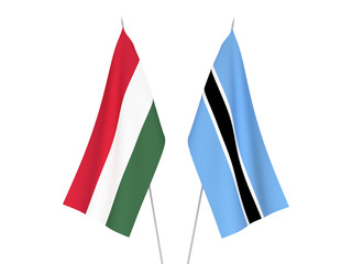 Botswana and Hungary flags