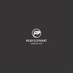 Head Elephant logo template design in Vector illustration 