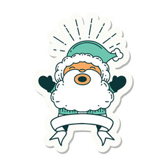sticker of tattoo style santa claus christmas character