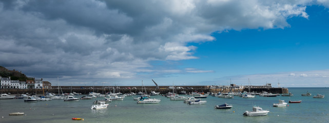 Jersey shore boats blue sky