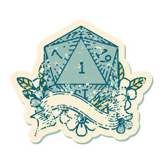 natural one d20 dice roll illustration