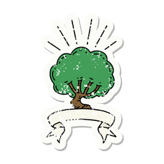 grunge sticker of tattoo style tree