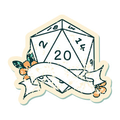 natural twenty D20 dice roll illustration