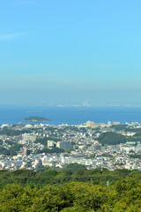 東京湾　猿島　横須賀市大楠山の風景
