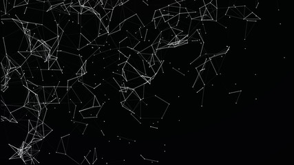 Abstract digital connection dots. Technology background. Network connection structure. Plexus effect. 3d rendering