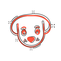 Dog head icon in comic style. Cute pet cartoon vector illustration on white isolated background. Animal splash effect business concept.
