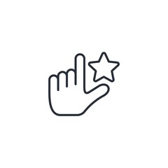 Click  star.  Vector linear icon isolated on white background.
