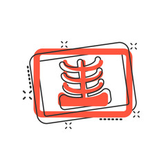 X-ray icon in comic style. Radiology cartoon vector illustration on white isolated background. Medical scan splash effect business concept.