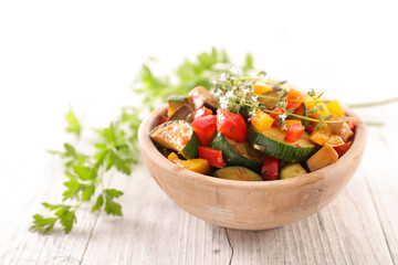 ratatouille, grilled zucchini, eggplant, bell pepper and tomato