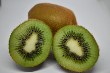 kiwi cut on a white background