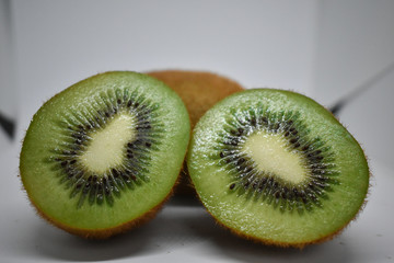 kiwi cut on a white background