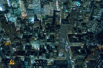 New York night aerial view