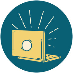 icon of tattoo style laptop computer