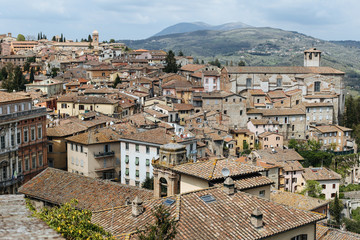 Perugia skyline in the sunshine day. Italy