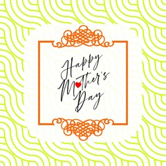 Happy Mother's Day Heart-Typocraphic illustration vector Calligraphy Background, celebration card,printable, ornaments celebrations, gift card invitation,